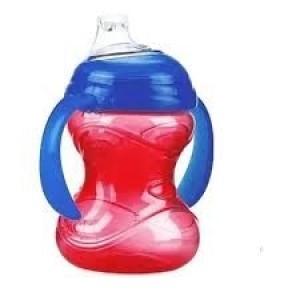Copo Com Alça E Bico De Silicone 240ml Vermelho/Azul