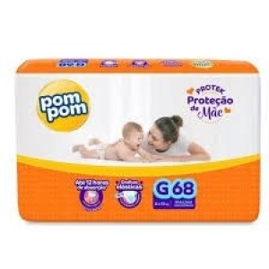 Fralda Pompom Hiper Derma G Com 68