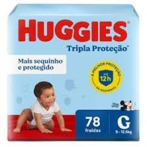 Fralda Huggies Hiper Azul G Com 78