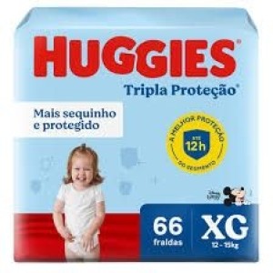 FRALDA HUGGIES HIPER AZUL XG COM 66