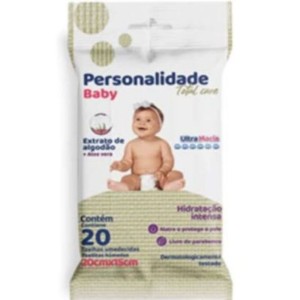Toalha Umedecida Personalidade Baby Total Care com 20