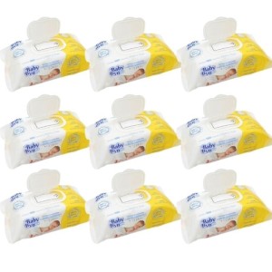 Kit 12 Toalha Umedecida Baby Byn RN Lenço com 100